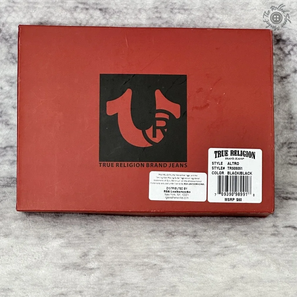 NIB‎ True Religion Bifold Wallet Horseshoe Carabiner Gift Set Black MSRP $80